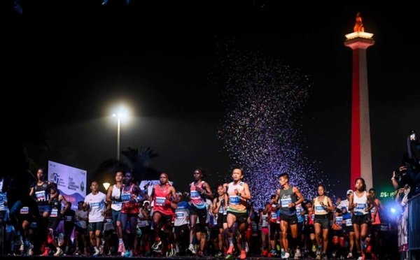 15 Ribu Peserta Berlari dalam Jakarta International Marathon&nbsp;2024